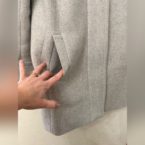 J. Crew Light Gray Factory Wool Blend City Coat Size 4 - Picture 2 of 13